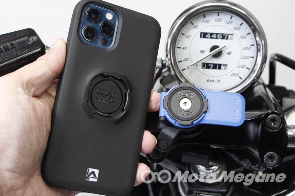 Quad Lock HANDLEBAR MOUNT V2 & 衝撃吸収ダンパーQLA-VDM & CASE FOR IPHONE12/12PROの写真