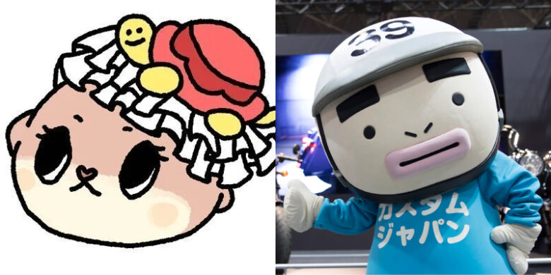 写真左:ちぃたん☆(Twitterより)/右:サンキューボーイ(カスタムジャパン公式マスコットキャラクター)