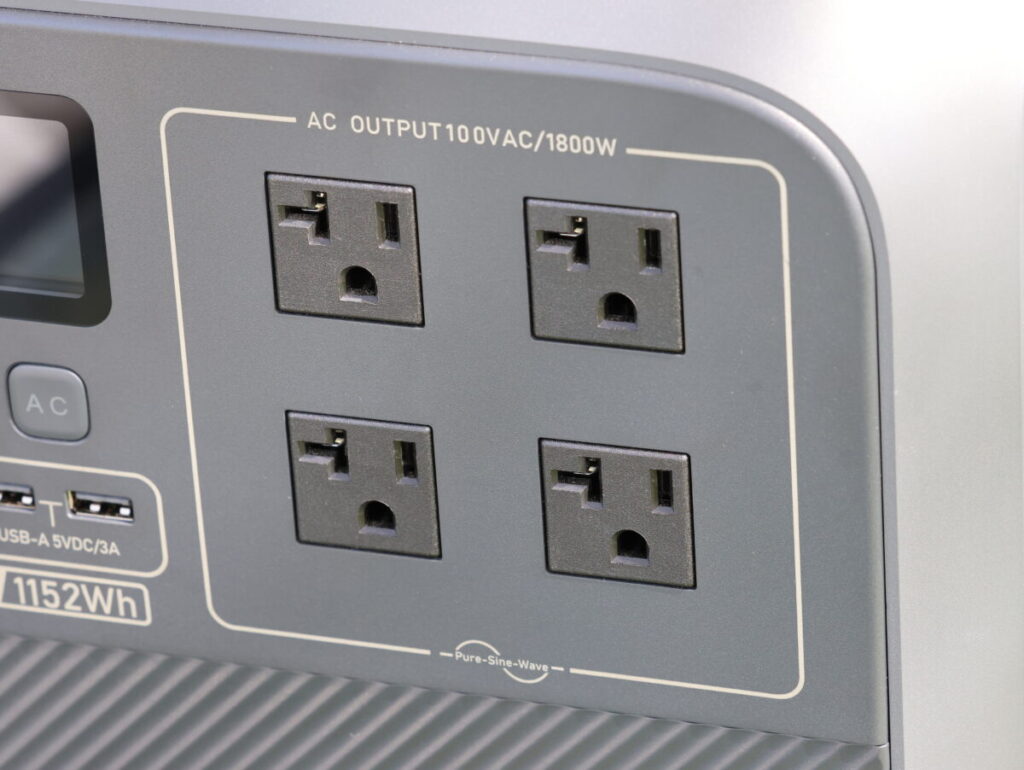 最大2700Wの出力&1,152Wh大容量が魅力のポータブル電源ブルーティAC180