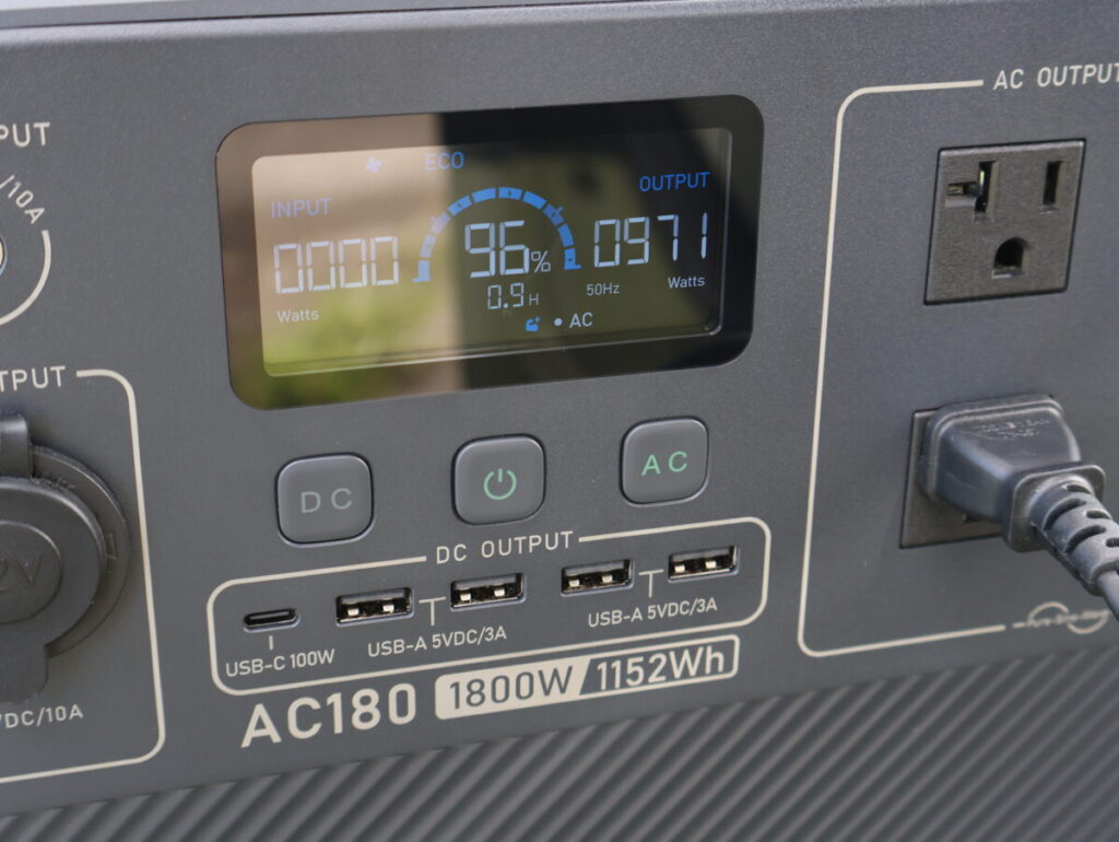最大2700Wの出力&1,152Wh大容量が魅力のポータブル電源ブルーティAC180