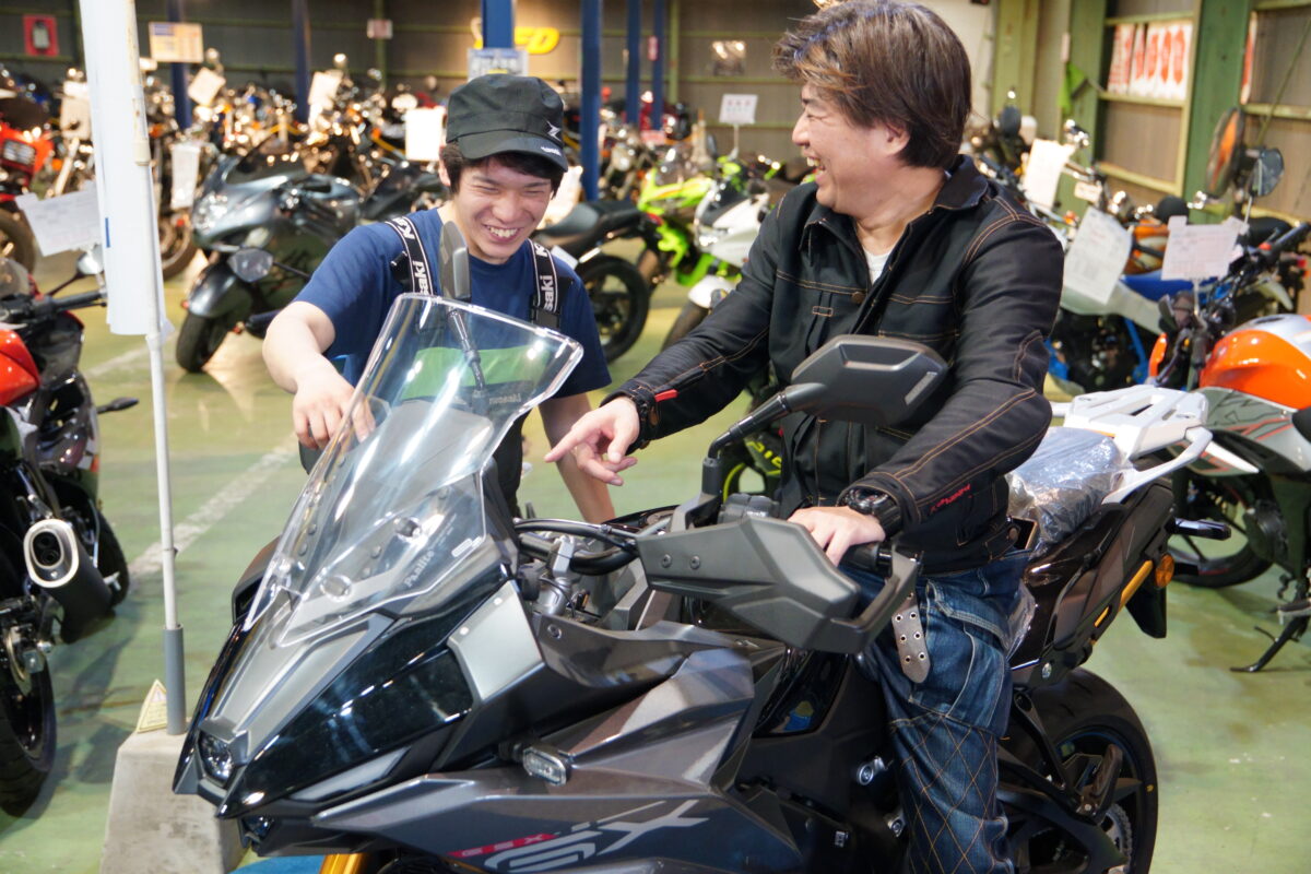「乗り換え時の愛車選びは、MFD埼玉戸田店のスタッフに相談すると安心。次のバイク選びもきっとMFD埼玉戸田店に相談します」と田中さん。