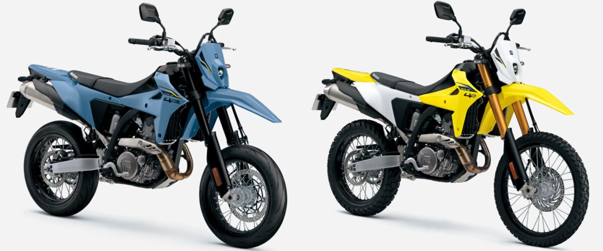 新型 左:DR-Z4SM(2025モデル) 右:DR-Z4S(2025モデル)