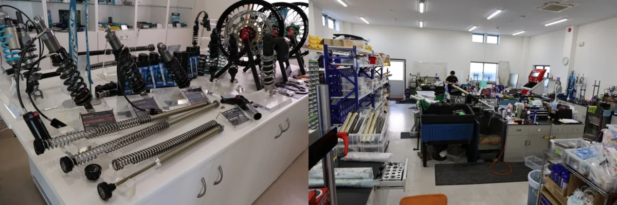 試乗の待ち時間は、同社のショールームはもちろん、ファクトリーの見学も可能。もちろん常駐するスタッフにサスペンションに関する悩みを相談してみるのもいい。